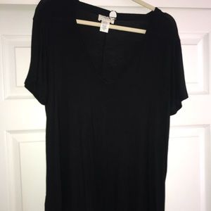 Black oversized tee with silver accent